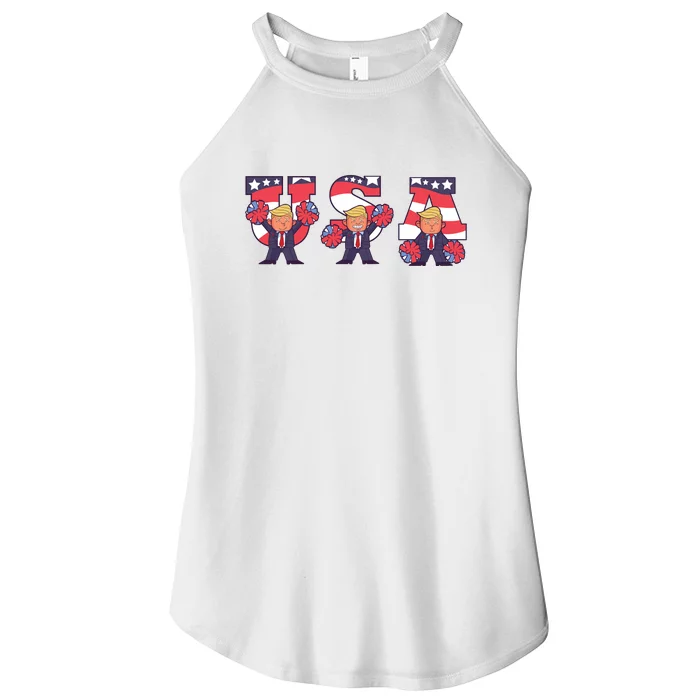 USA Donald Trump Cheer Cartoon Women’s Perfect Tri Rocker Tank