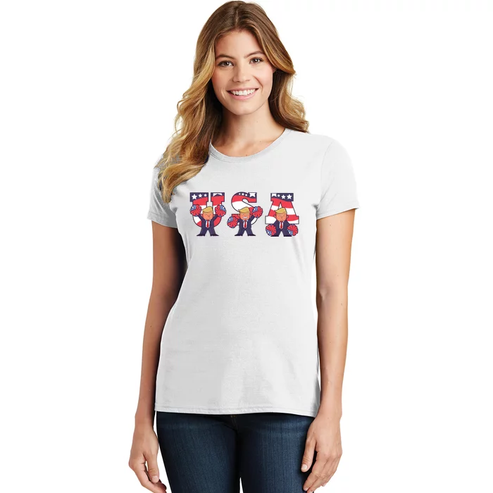 USA Donald Trump Cheer Cartoon Women's T-Shirt