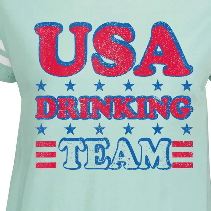 USA Drinking Team 4th Of July Independence Day Drunk Funny Enza Ladies Jersey Football T-Shirt