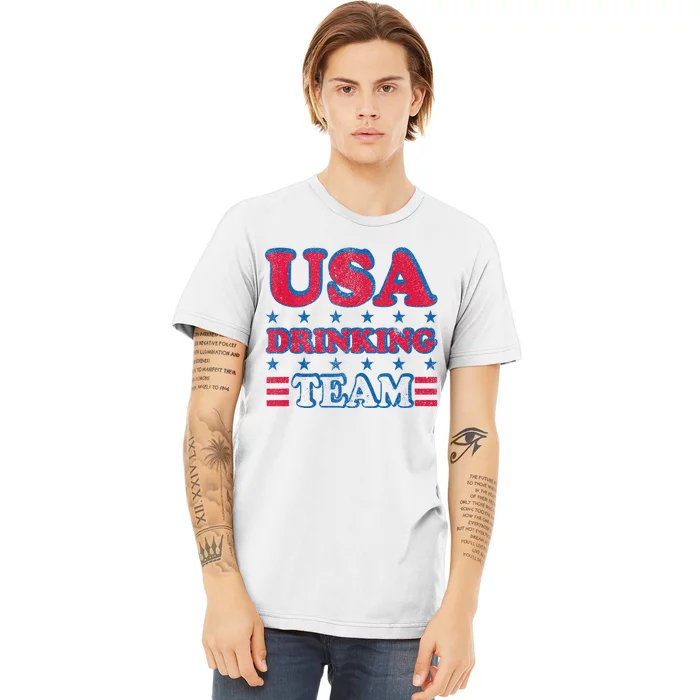 USA Drinking Team 4th Of July Independence Day Drunk Funny Premium T-Shirt