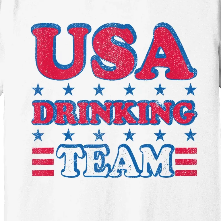 USA Drinking Team 4th Of July Independence Day Drunk Funny Premium T-Shirt