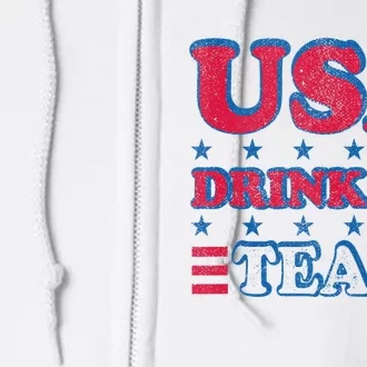 USA Drinking Team 4th Of July Independence Day Drunk Funny Full Zip Hoodie