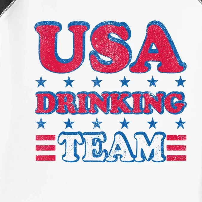 USA Drinking Team 4th Of July Independence Day Drunk Funny Infant Baby Jersey Bodysuit