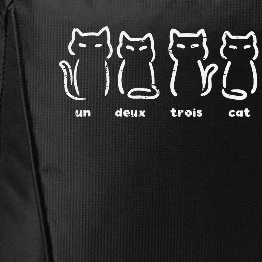 Un Deux Trois Cat Funny French Pun Women Girls Kids City Backpack