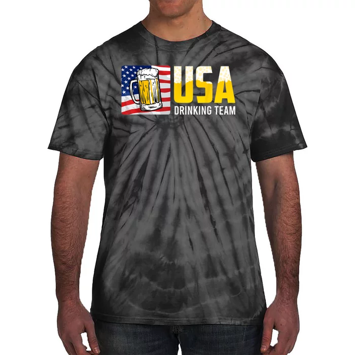 USA Drinking Team Beer Fan Independence Day US Party Tie-Dye T-Shirt