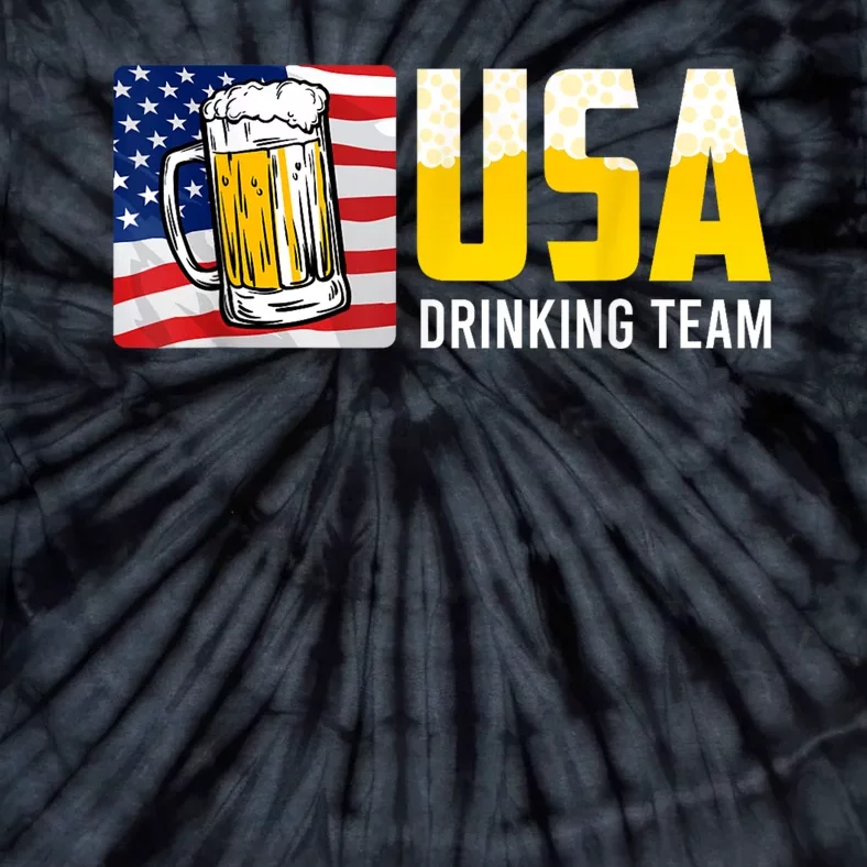 USA Drinking Team Beer Fan Independence Day US Party Tie-Dye T-Shirt