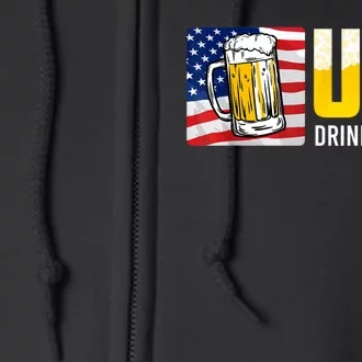 USA Drinking Team Beer Fan Independence Day US Party Full Zip Hoodie