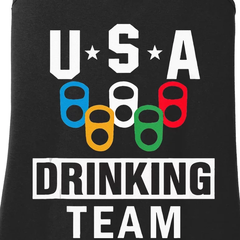 USA Drinking Team Beer Party Funny Ladies Essential Tank