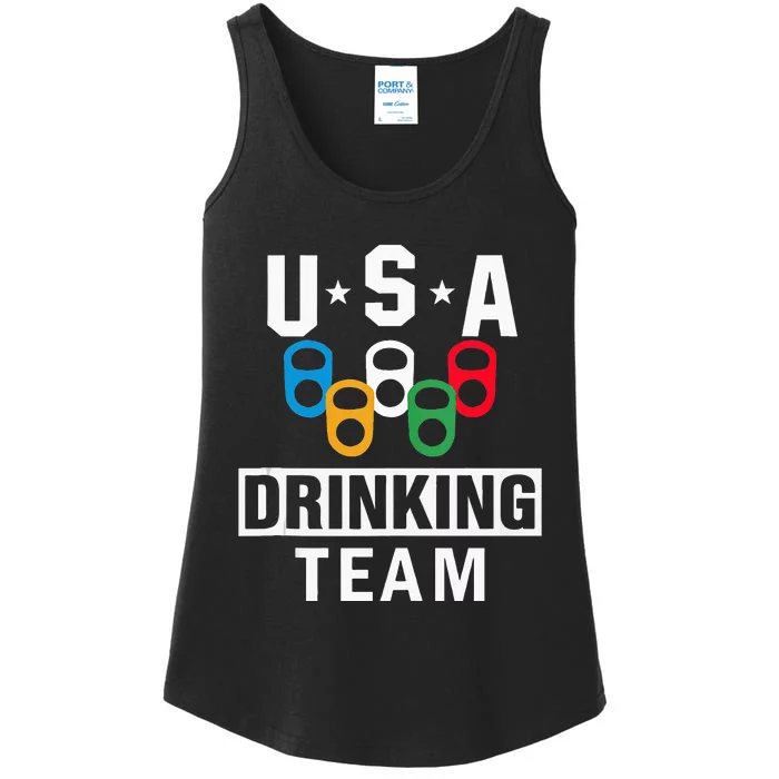 USA Drinking Team Beer Party Funny Ladies Essential Tank