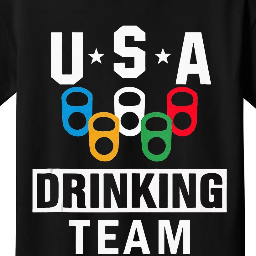 USA Drinking Team Beer Party Funny Kids T-Shirt