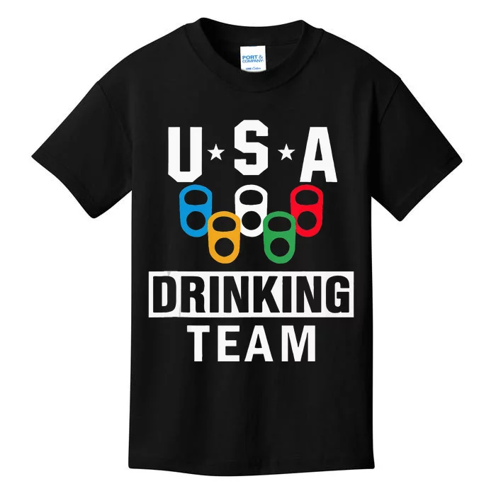 USA Drinking Team Beer Party Funny Kids T-Shirt