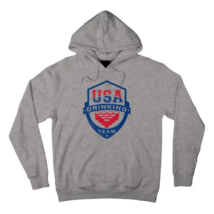 USA Drinking Team 4th Of July Funny Independence Day Drunk Swea Tall Hoodie