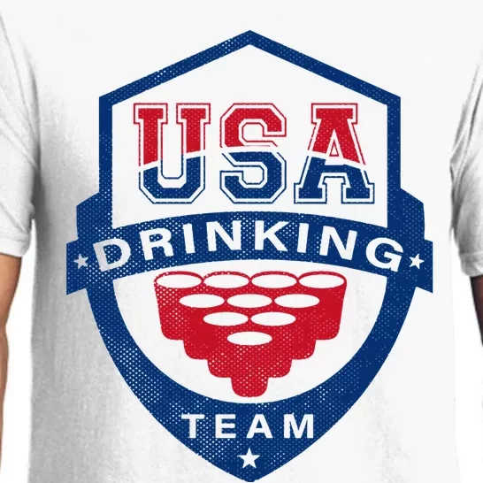 USA Drinking Team 4th Of July Funny Independence Day Drunk Swea Pajama Set