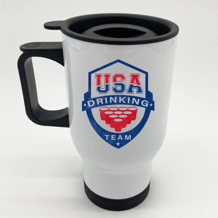 USA Drinking Team 4th Of July Funny Independence Day Drunk Swea Front & Back Stainless Steel Travel Mug