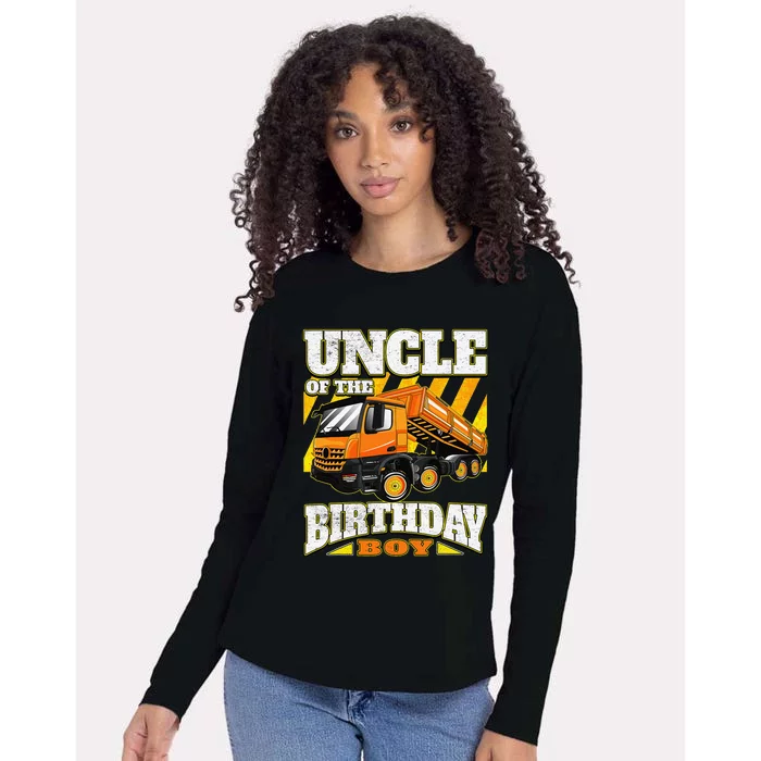 Uncle Dump Truck Birthday Womens Cotton Relaxed Long Sleeve T-Shirt