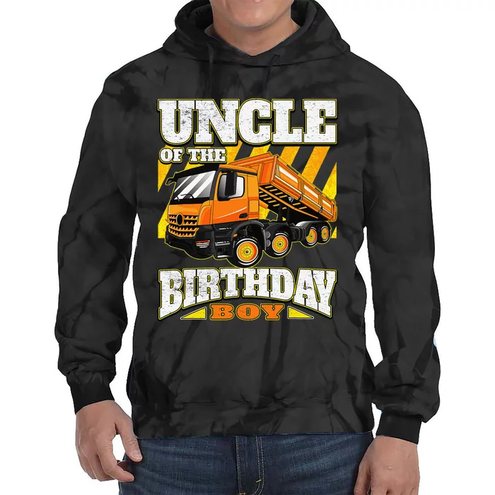 Uncle Dump Truck Birthday Tie Dye Hoodie