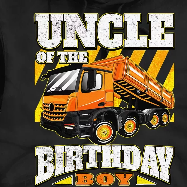 Uncle Dump Truck Birthday Tie Dye Hoodie