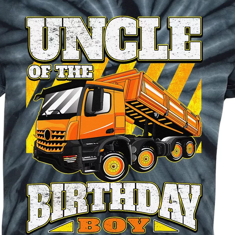 Uncle Dump Truck Birthday Kids Tie-Dye T-Shirt