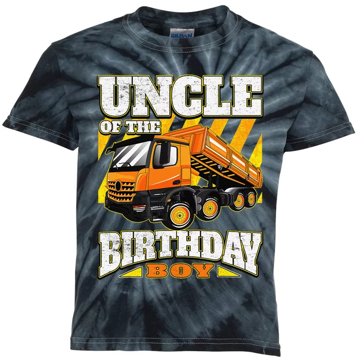 Uncle Dump Truck Birthday Kids Tie-Dye T-Shirt