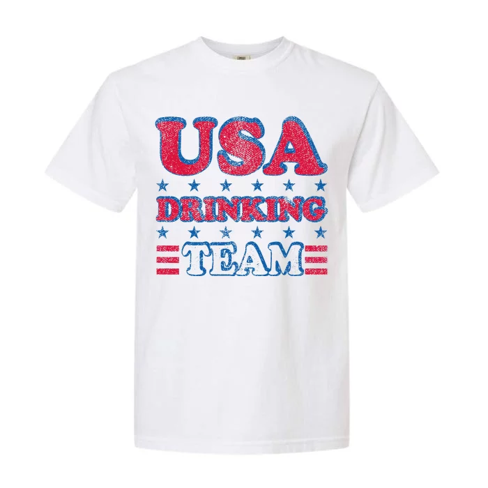 USA Drinking Team 4th Of July Independence Day Drunk Funny Garment-Dyed Heavyweight T-Shirt