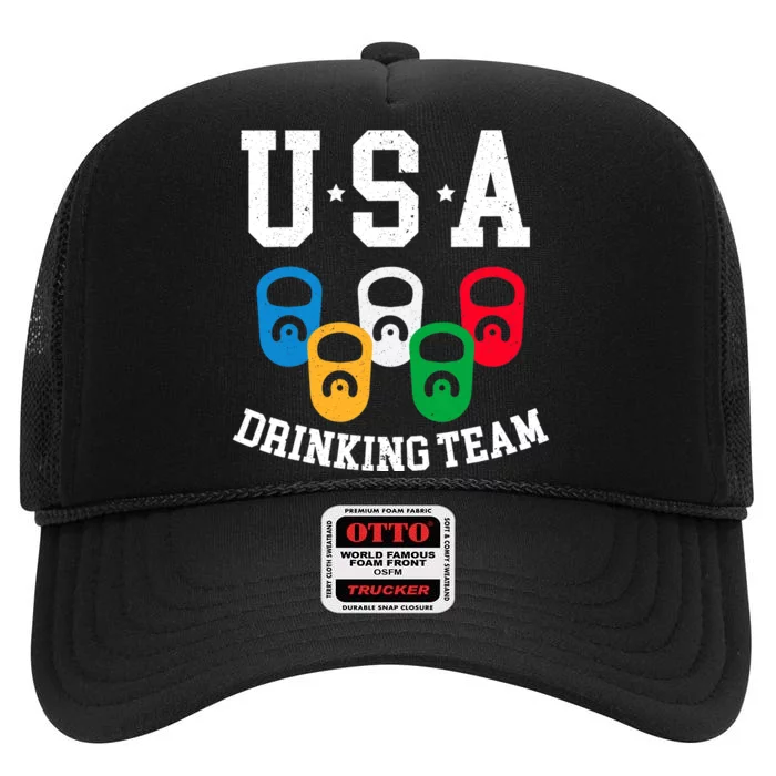 USA Drinking Team for a Team Drinking Beer Lovers High Crown Mesh Trucker Hat