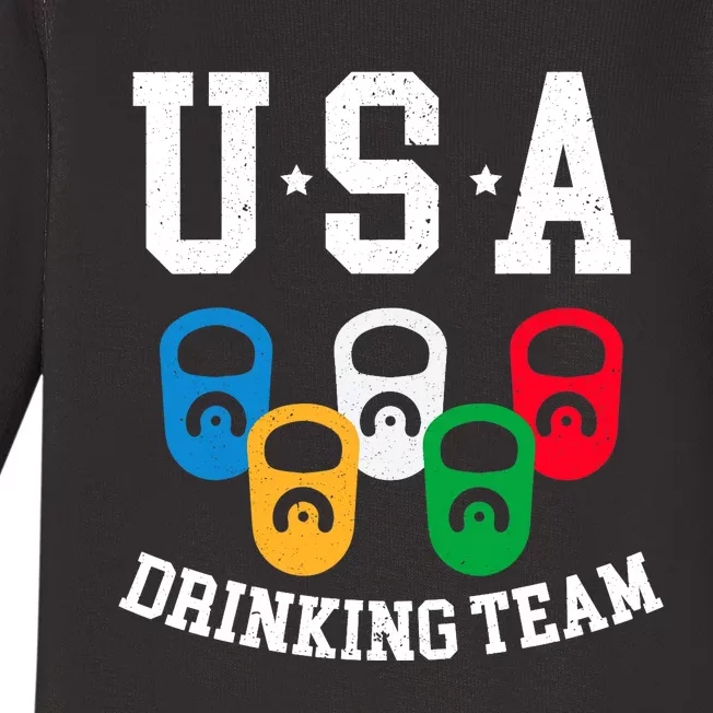 USA Drinking Team for a Team Drinking Beer Lovers Baby Long Sleeve Bodysuit