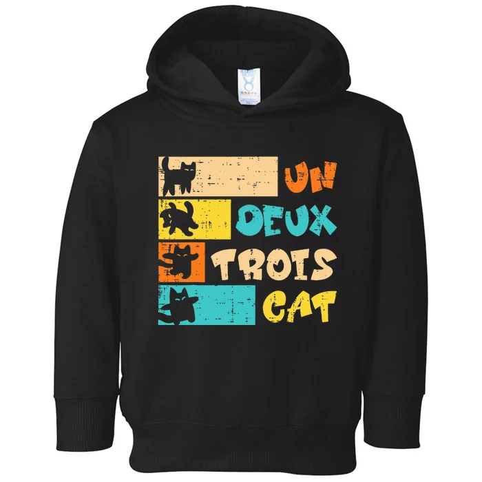 Un Deux Trois Cat French Retro Toddler Hoodie