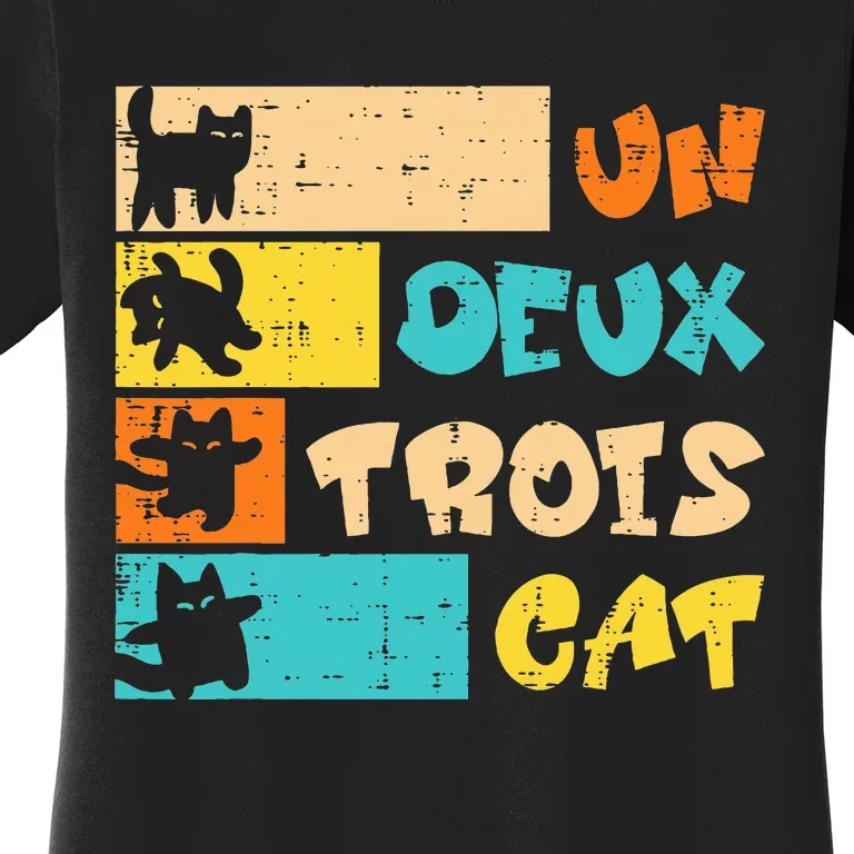 Un Deux Trois Cat French Retro Women's T-Shirt