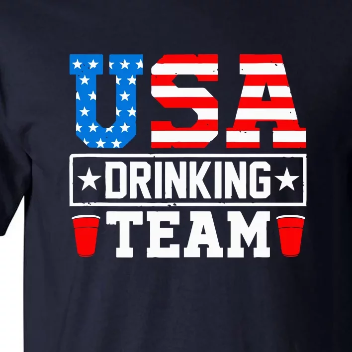 USA Drinking Team Funny Drinking Beer Lover Gift Tall T-Shirt