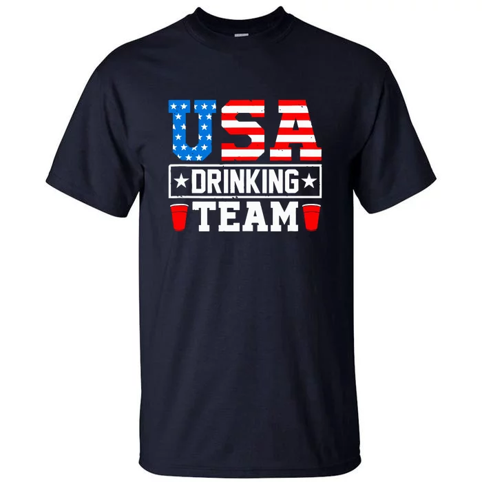 USA Drinking Team Funny Drinking Beer Lover Gift Tall T-Shirt