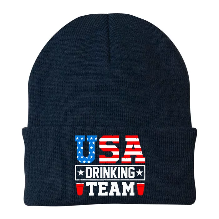 USA Drinking Team Funny Drinking Beer Lover Gift Knit Cap Winter Beanie