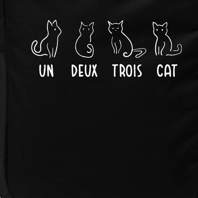 Un Deux Trois Cat Gift Funny French Pet Animal Joke Quote Impact Tech Backpack