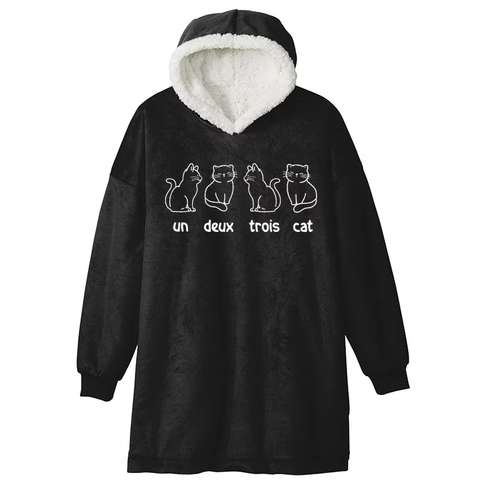 Un Deux Trois Cat French Cat Lover Kitty Owner Hooded Wearable Blanket