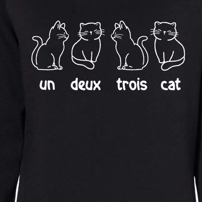 Un Deux Trois Cat French Cat Lover Kitty Owner Womens California Wash Sweatshirt