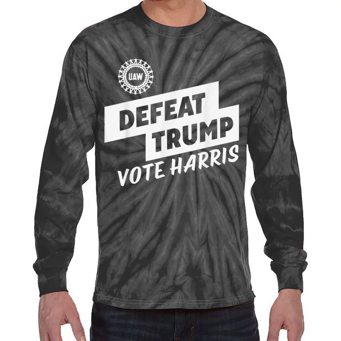 Uaw Defeat Trump Is A Scap Vote Harris Tie-Dye Long Sleeve Shirt