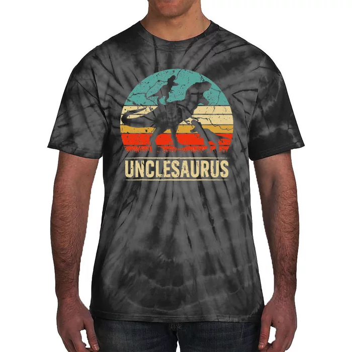 Uncle Dinosaur T Rex Unclesaurus 2 Kids Family Matching Tie-Dye T-Shirt