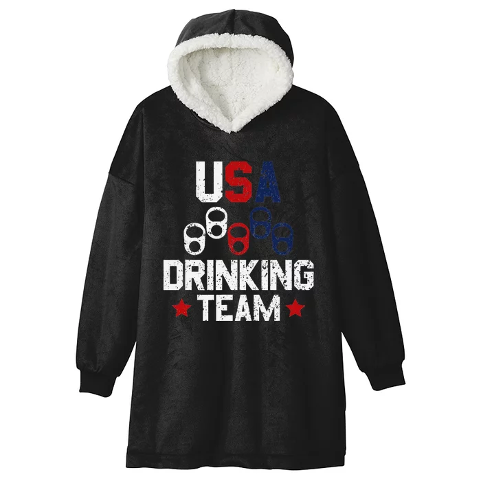 Usa Drinking Team Flag Hooded Wearable Blanket