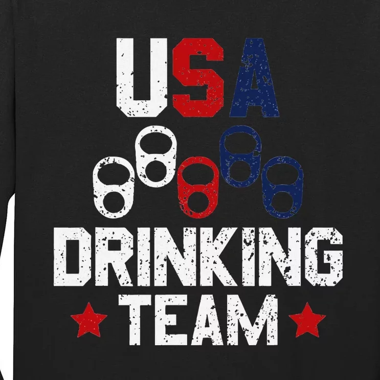 Usa Drinking Team Flag Tall Long Sleeve T-Shirt