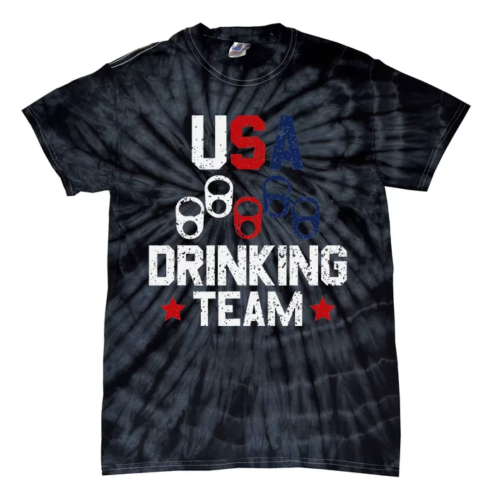 Usa Drinking Team Flag Tie-Dye T-Shirt