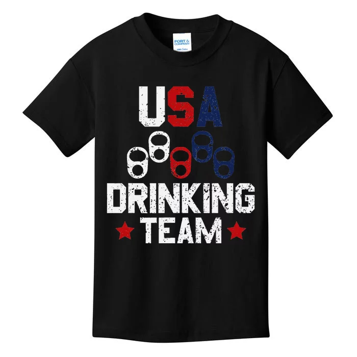 Usa Drinking Team Flag Kids T-Shirt