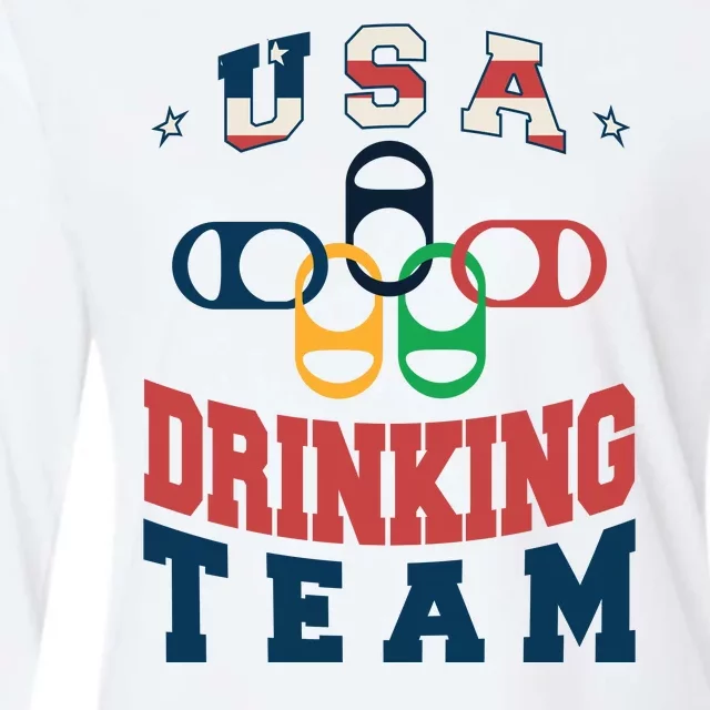 USA Drinking Team Olympics Womens Cotton Relaxed Long Sleeve T-Shirt