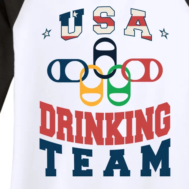 USA Drinking Team Olympics Women's Tri-Blend 3/4-Sleeve Raglan Shirt