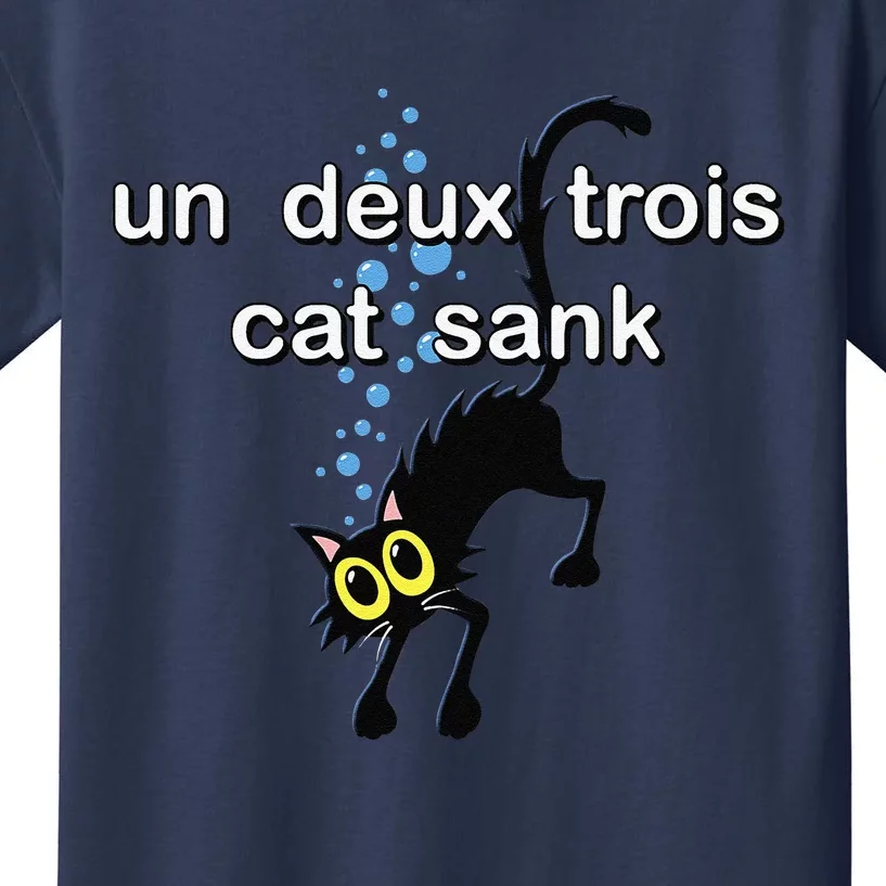 Un Deux Trois Cat Funny French Language Cute Cat Kids T-Shirt