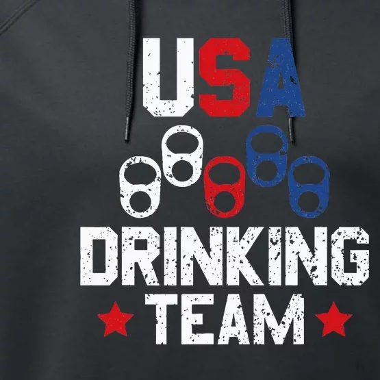 Usa Drinking Team Flag Performance Fleece Hoodie