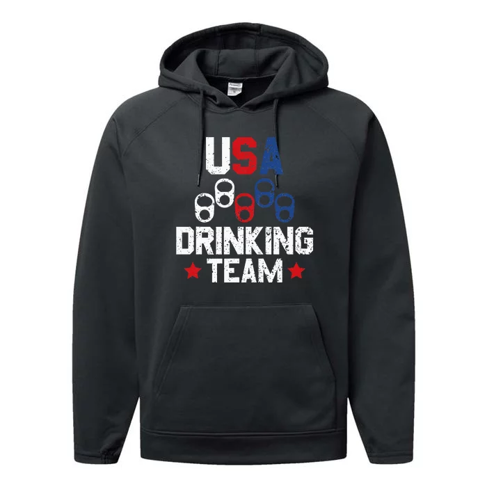 Usa Drinking Team Flag Performance Fleece Hoodie