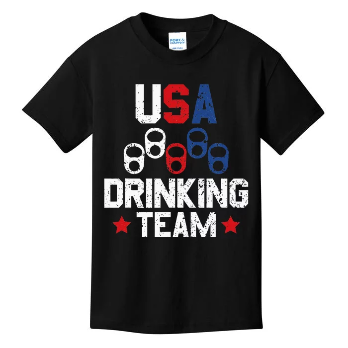 Usa Drinking Team Flag Kids T-Shirt