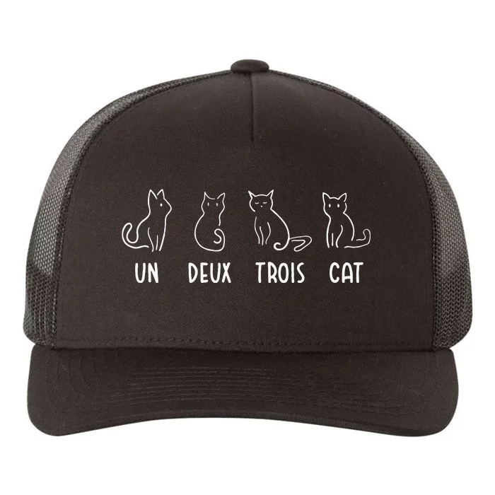 Un Deux Trois Cat Gift Funny French Pet Animal Joke Quote Yupoong Adult 5-Panel Trucker Hat