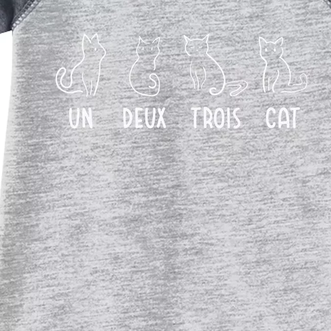 Un Deux Trois Cat Gift Funny French Pet Animal Joke Quote Infant Baby Jersey Bodysuit