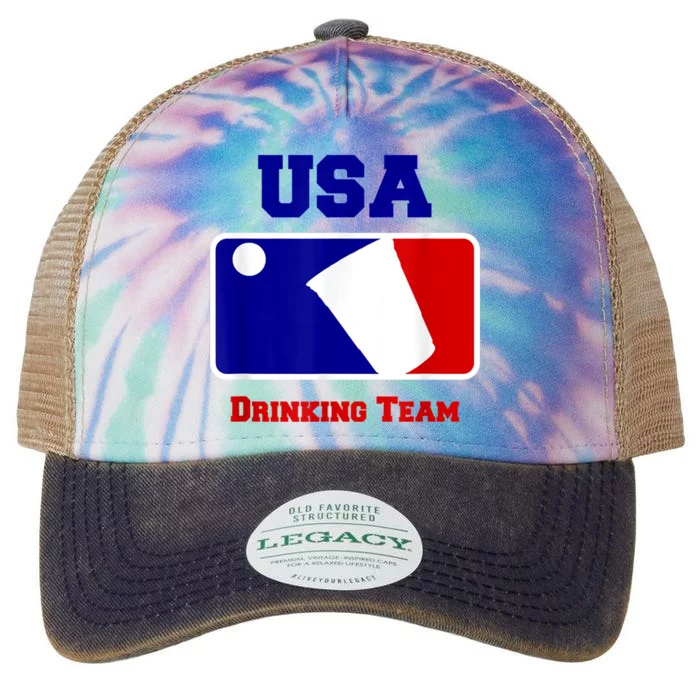 Usa Drinking Team Funny Party Beer Pong Games Legacy Tie Dye Trucker Hat