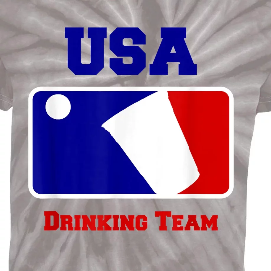 Usa Drinking Team Funny Party Beer Pong Games Kids Tie-Dye T-Shirt